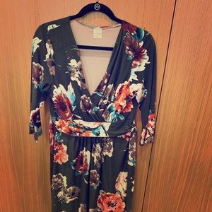 Soft cotton faux wrap dress